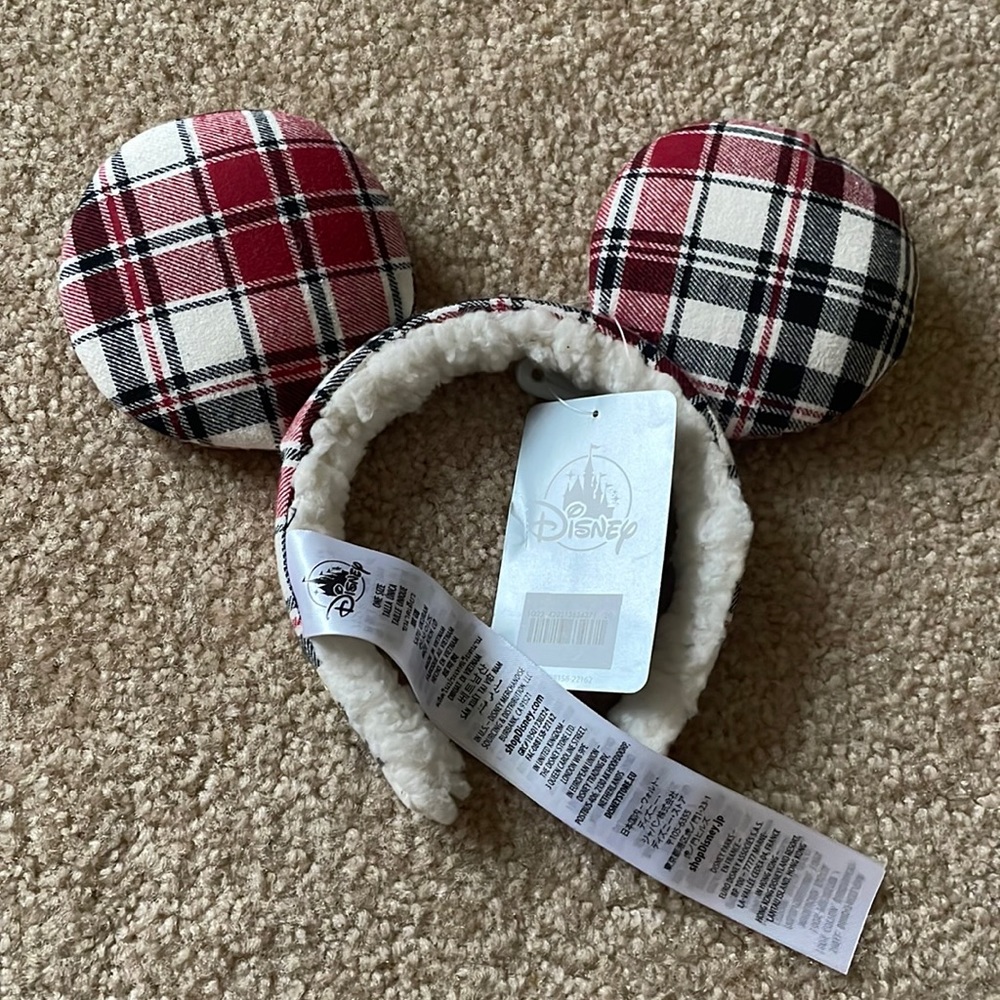 Disney Plaid/Sherpa Mickey ears